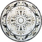 Round Mosaic Marble Floor Medaliony Polished Solid Surface Standard
