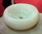 Biały Jade Countertop zlew do basenu Onyx Bathroom Vessel Sink Cream Jade Onyx do umywalki