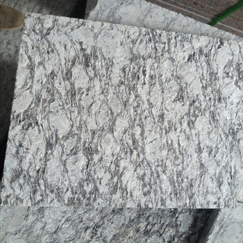China Flamed Spray White Granite Tiles / Slabs for Stair Steps / Flooring Tiles