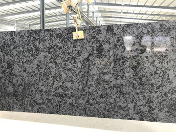 3000 X 1400mm Black Quartz Slab, wysoka twardość Solid Quartz Island Slab