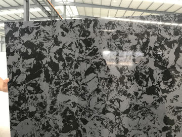 3000 X 1400mm Black Quartz Slab, wysoka twardość Solid Quartz Island Slab